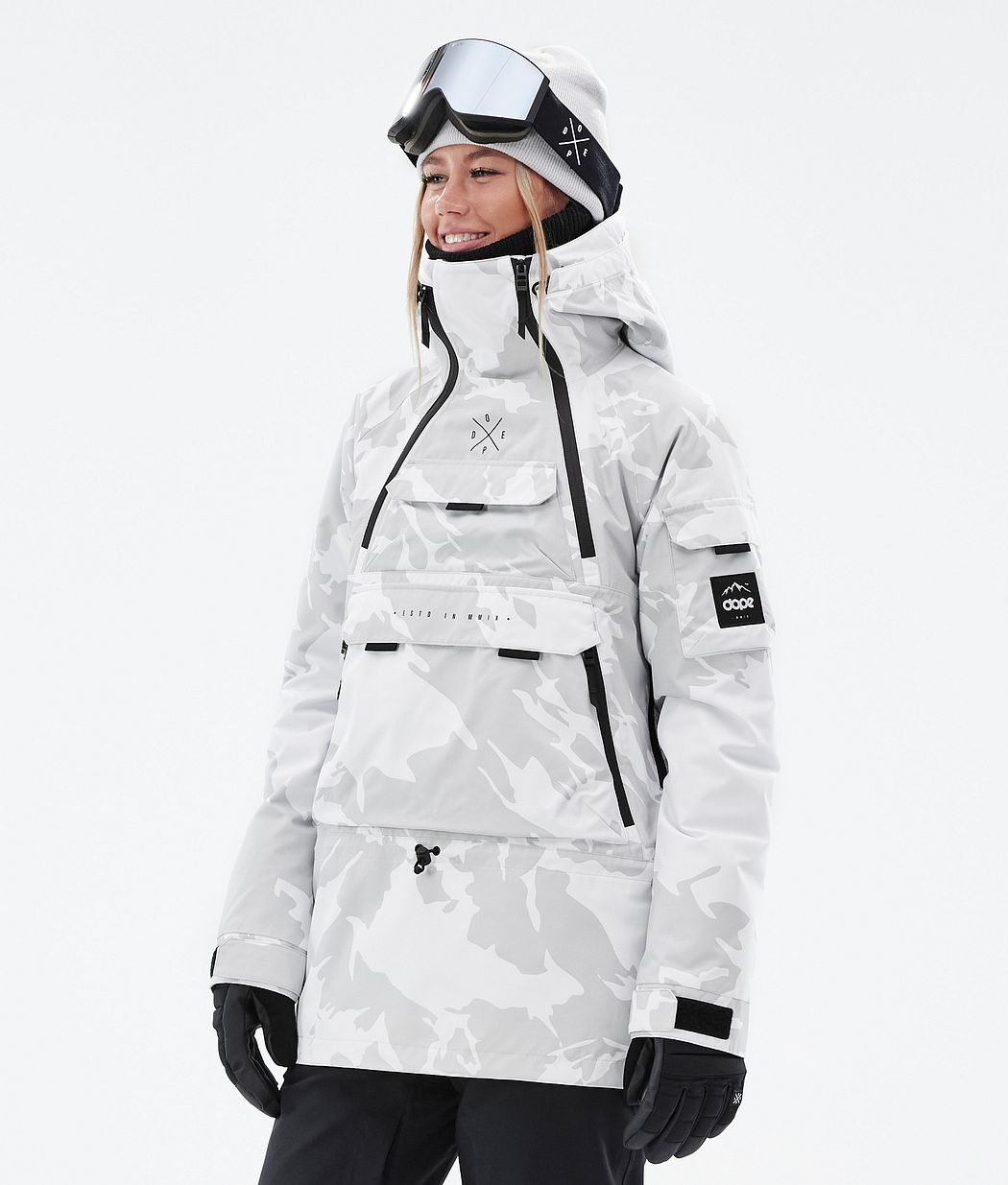 Dope Akin W Snowboardjacke Damen Grau Camouflage | RC5397180