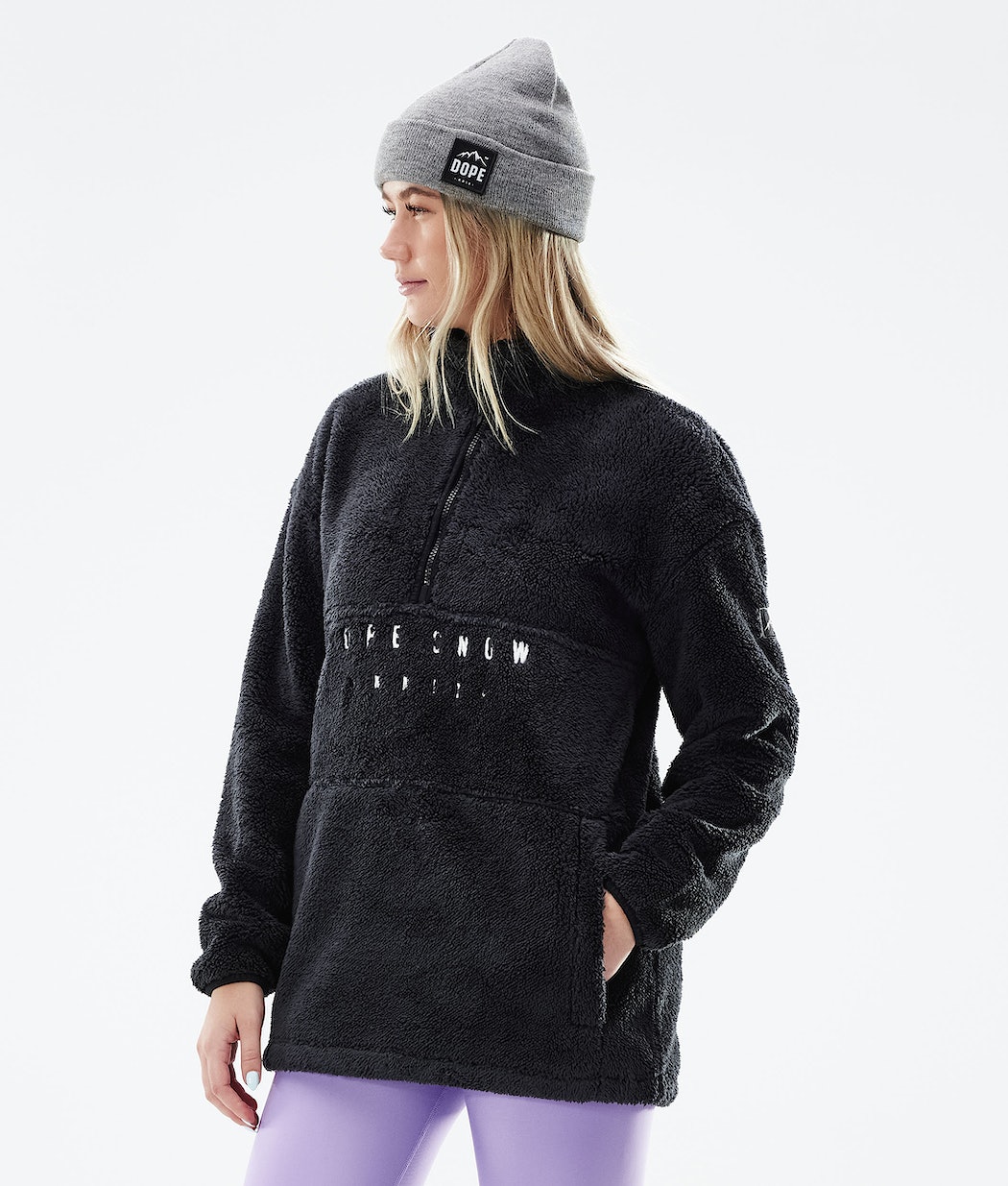 Dope Pile W Fleecepullover Damen Schwarz | RO2749618