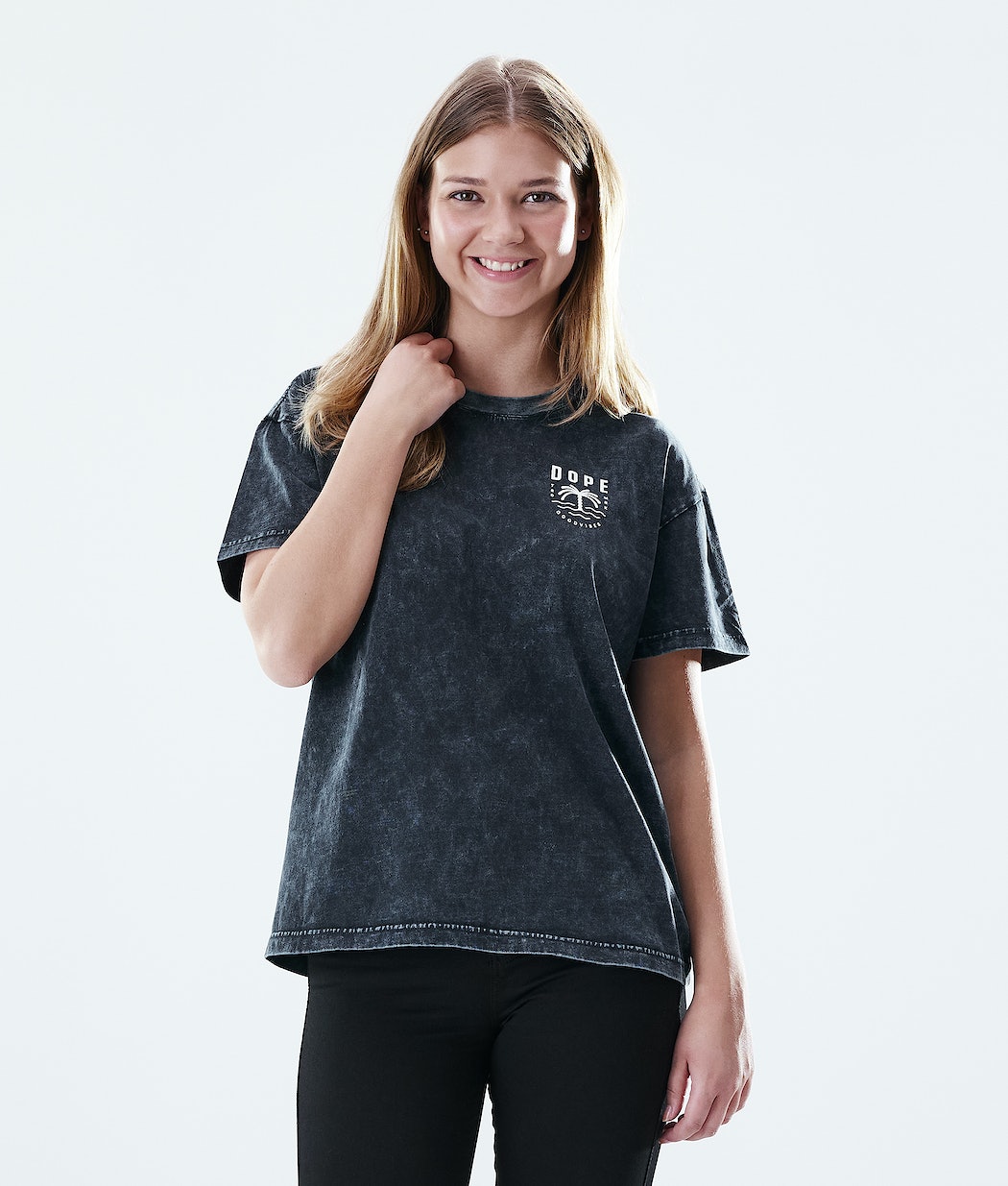 Dope Regular Palm T-Shirts Damen Schwarz | NG8135792