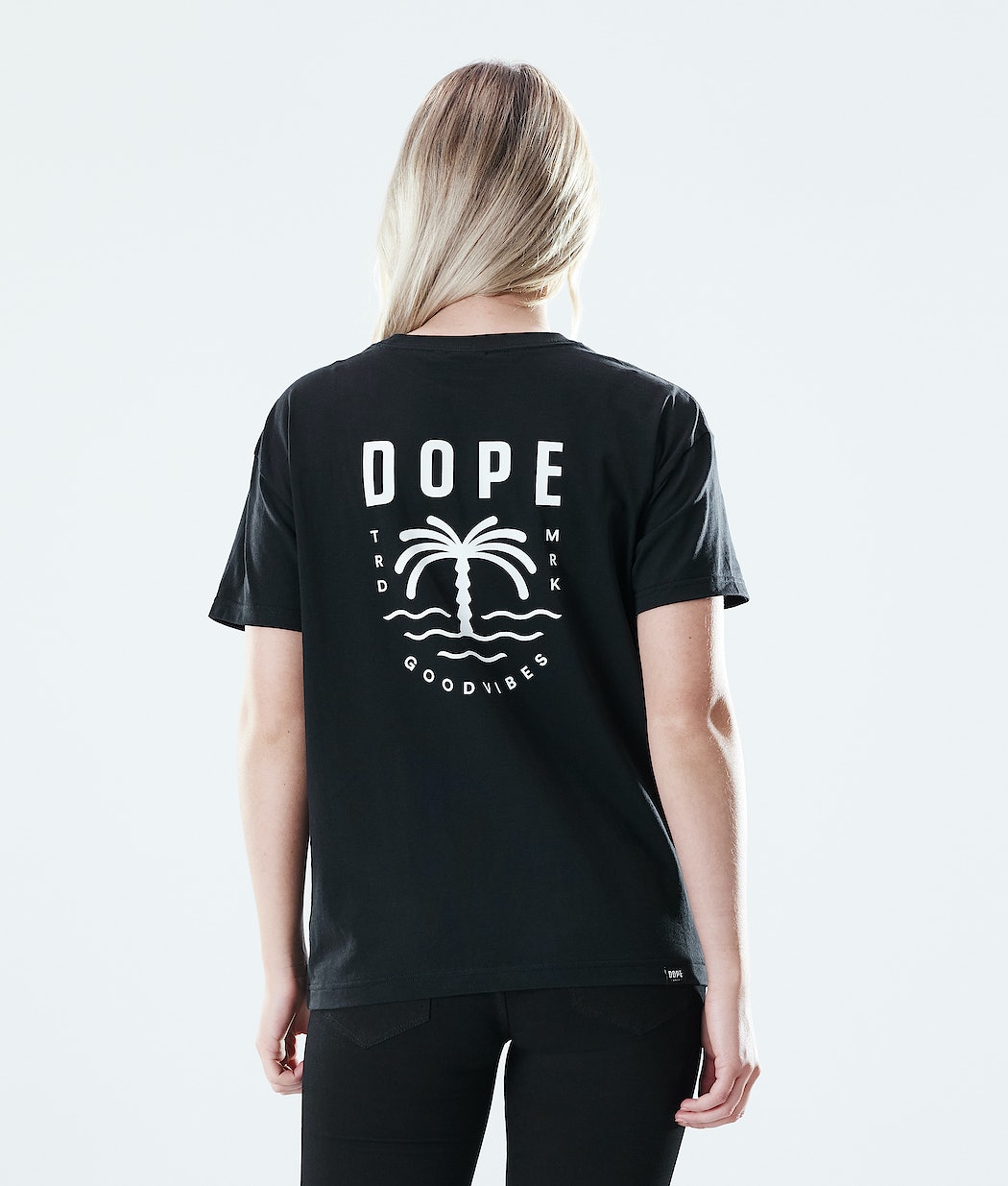 Dope Regular Palm T-Shirts Damen Schwarz | XO0319862