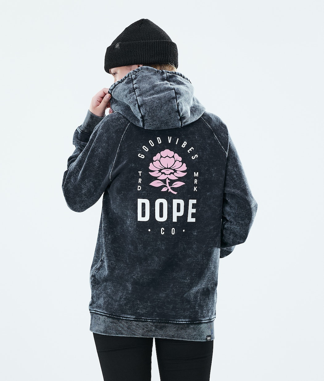 Dope Regular Rose Hoodie Damen Schwarz | TY6208451