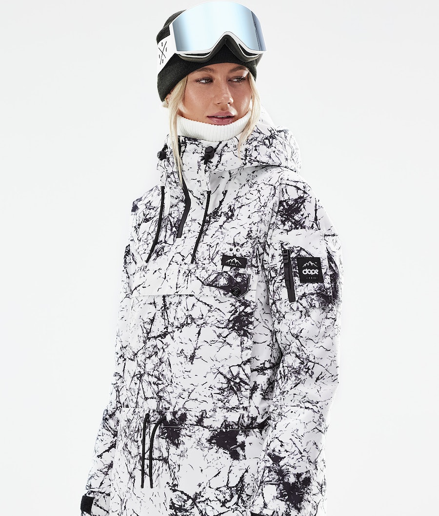 Dope Annok W 2021 Snowboardjacke Damen Weiß Schwarz | JO5431079