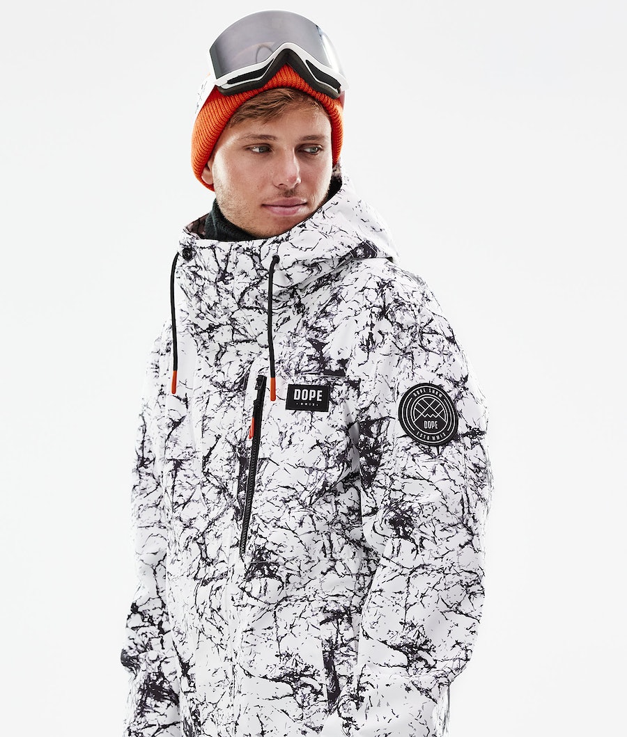 Dope Blizzard Full Zip 2021 Snowboardjacke Herren Weiß Schwarz | BD5470192