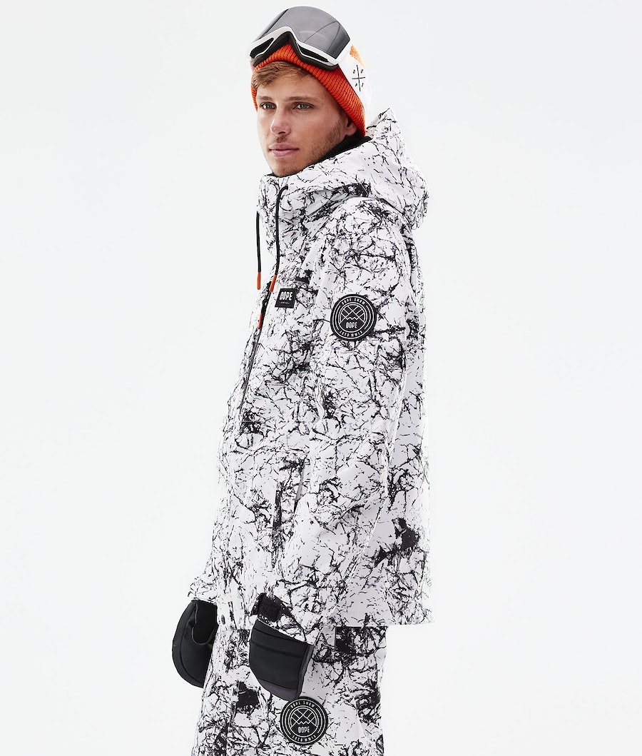 Dope Blizzard Full Zip 2021 Snowboardjacke Herren Weiß Schwarz | BD5470192