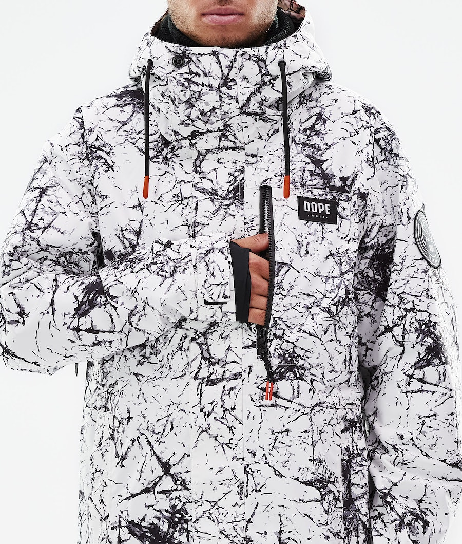 Dope Blizzard Full Zip 2021 Snowboardjacke Herren Weiß Schwarz | BD5470192
