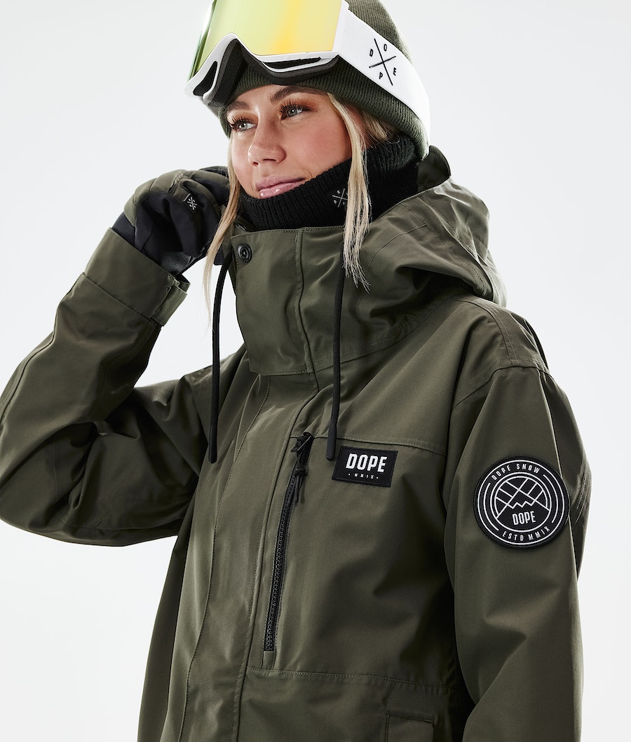 Dope Blizzard W Full Zip 2021 Snowboardjacke Damen Olivgrün Grün | RV4102836