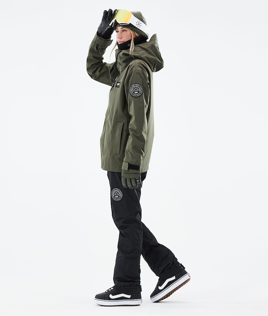 Dope Blizzard W Full Zip 2021 Snowboardjacke Damen Olivgrün Grün | RV4102836
