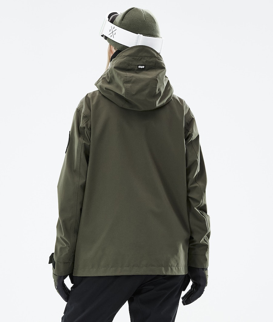 Dope Blizzard W Full Zip 2021 Snowboardjacke Damen Olivgrün Grün | RV4102836