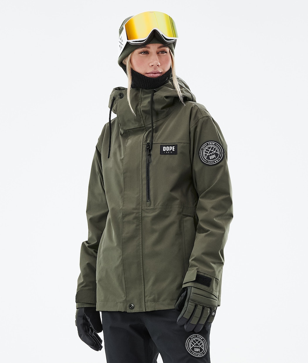 Dope Blizzard W Full Zip 2021 Snowboardjacke Damen Olivgrün Grün | RV4102836