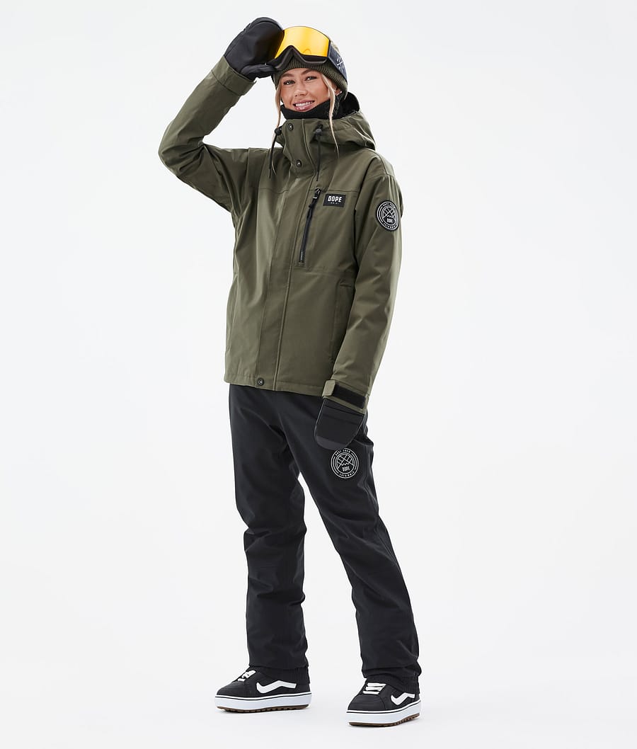 Dope Blizzard W Full Zip Snowboardjacke Damen Olivgrün Grün | JE3147629