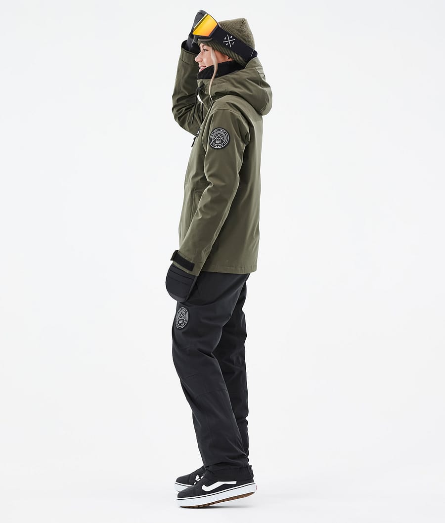Dope Blizzard W Full Zip Snowboardjacke Damen Olivgrün Grün | JE3147629