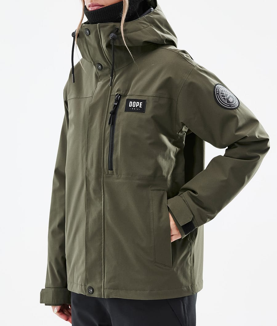 Dope Blizzard W Full Zip Snowboardjacke Damen Olivgrün Grün | JE3147629