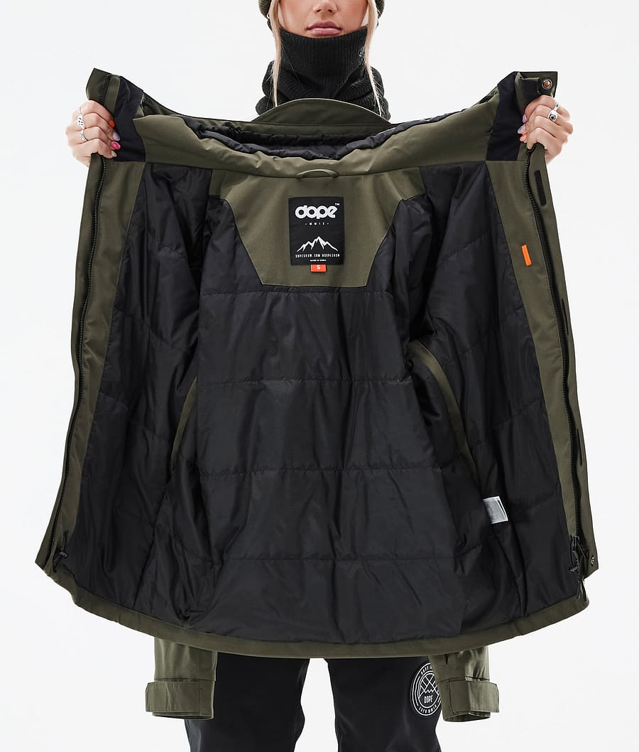 Dope Blizzard W Full Zip Snowboardjacke Damen Olivgrün Grün | JE3147629