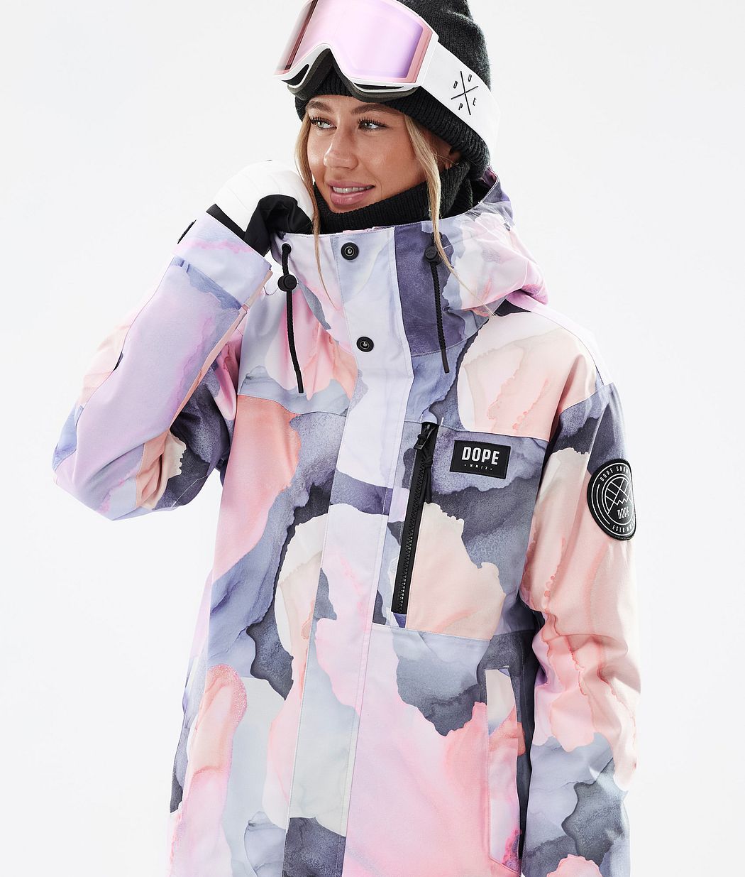Dope Blizzard W Full Zip Snowboardjacke Damen Mehrfarbig Rosa | VN3685179