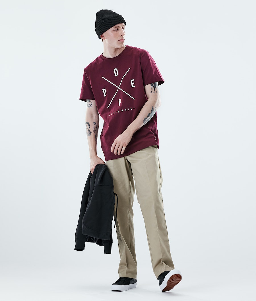 Dope Daily 2X-UP T-Shirts Herren Bordeaux | RJ0981537