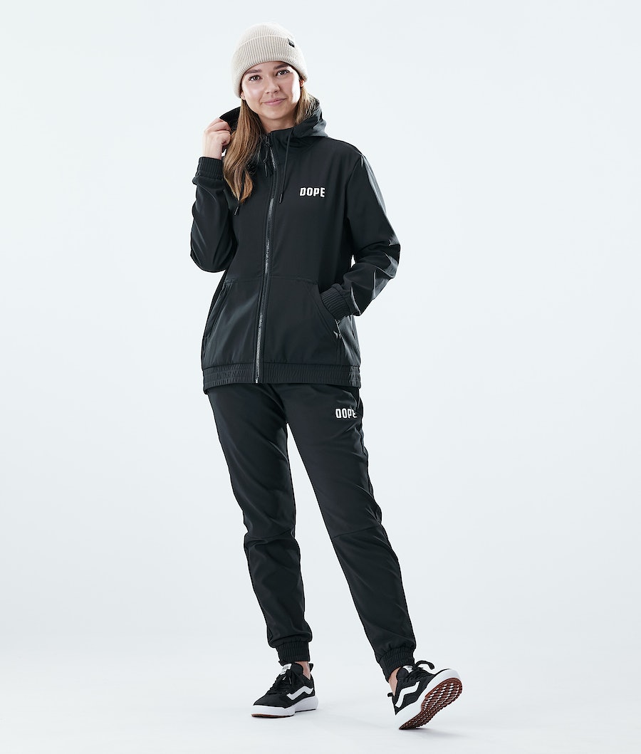 Dope Flight W Zip Hoodie Damen Schwarz | KX4326805