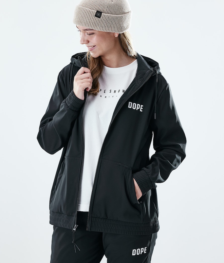 Dope Flight W Zip Hoodie Damen Schwarz | KX4326805