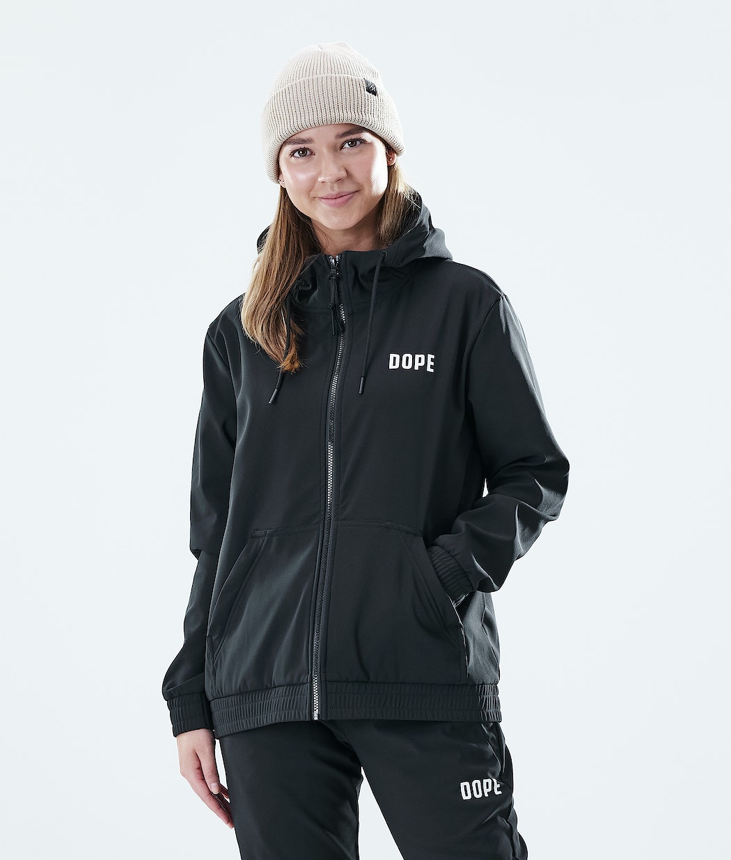 Dope Flight W Zip Hoodie Damen Schwarz | KX4326805