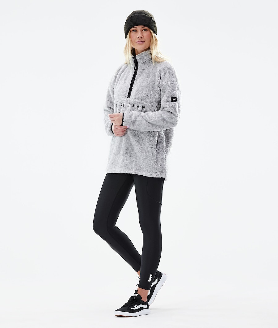 Dope Pile W Fleecepullover Damen Hellgrau | XK7642105