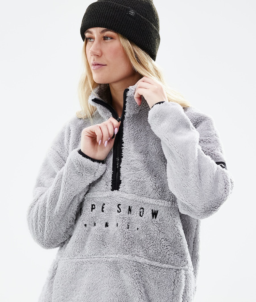 Dope Pile W Fleecepullover Damen Hellgrau | XK7642105