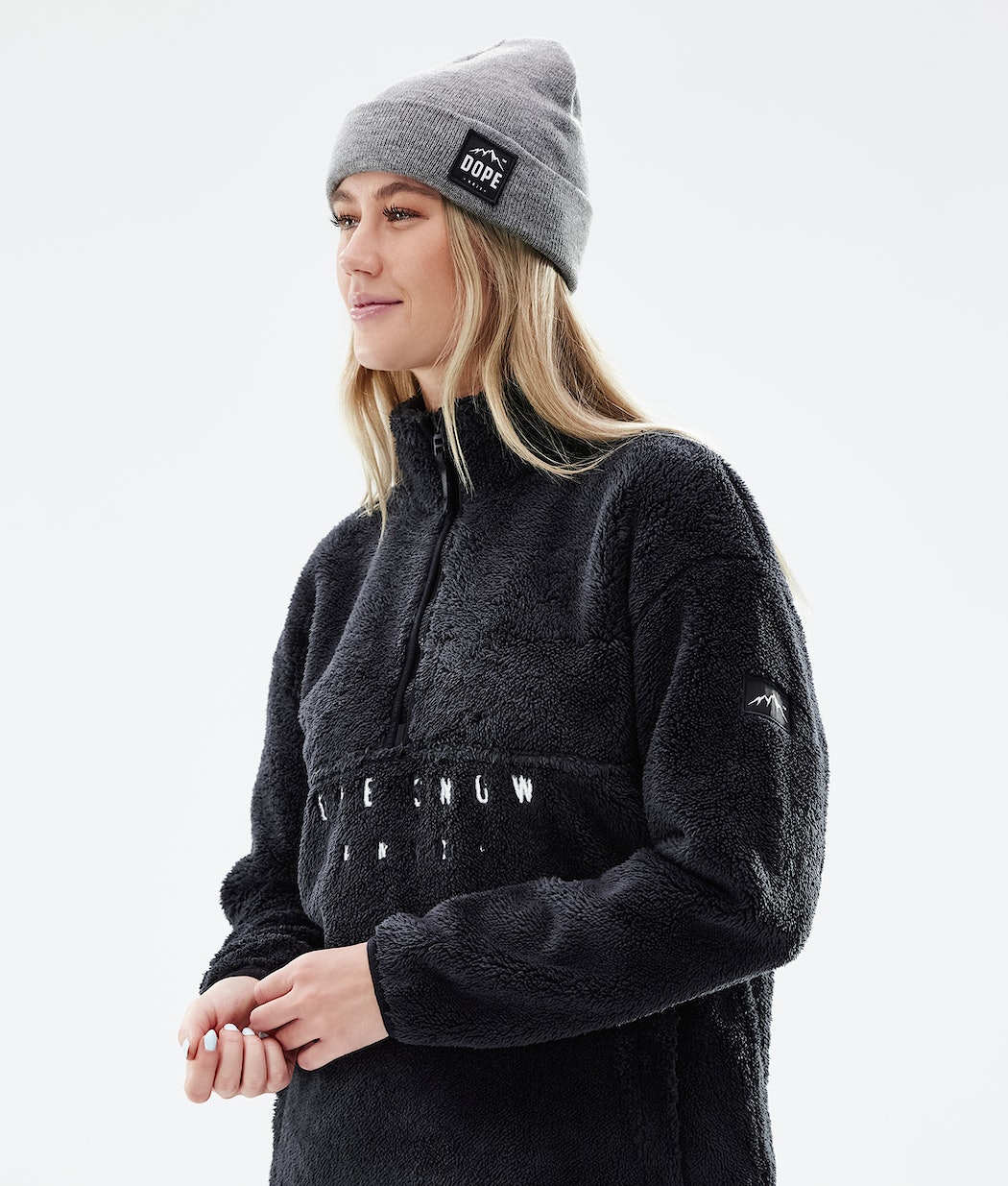 Dope Pile W Fleecepullover Damen Schwarz | RO2749618