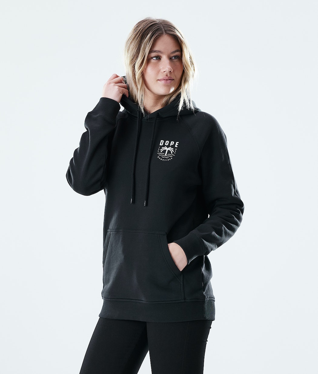 Dope Regular Palm Hoodie Damen Schwarz | WN0512948