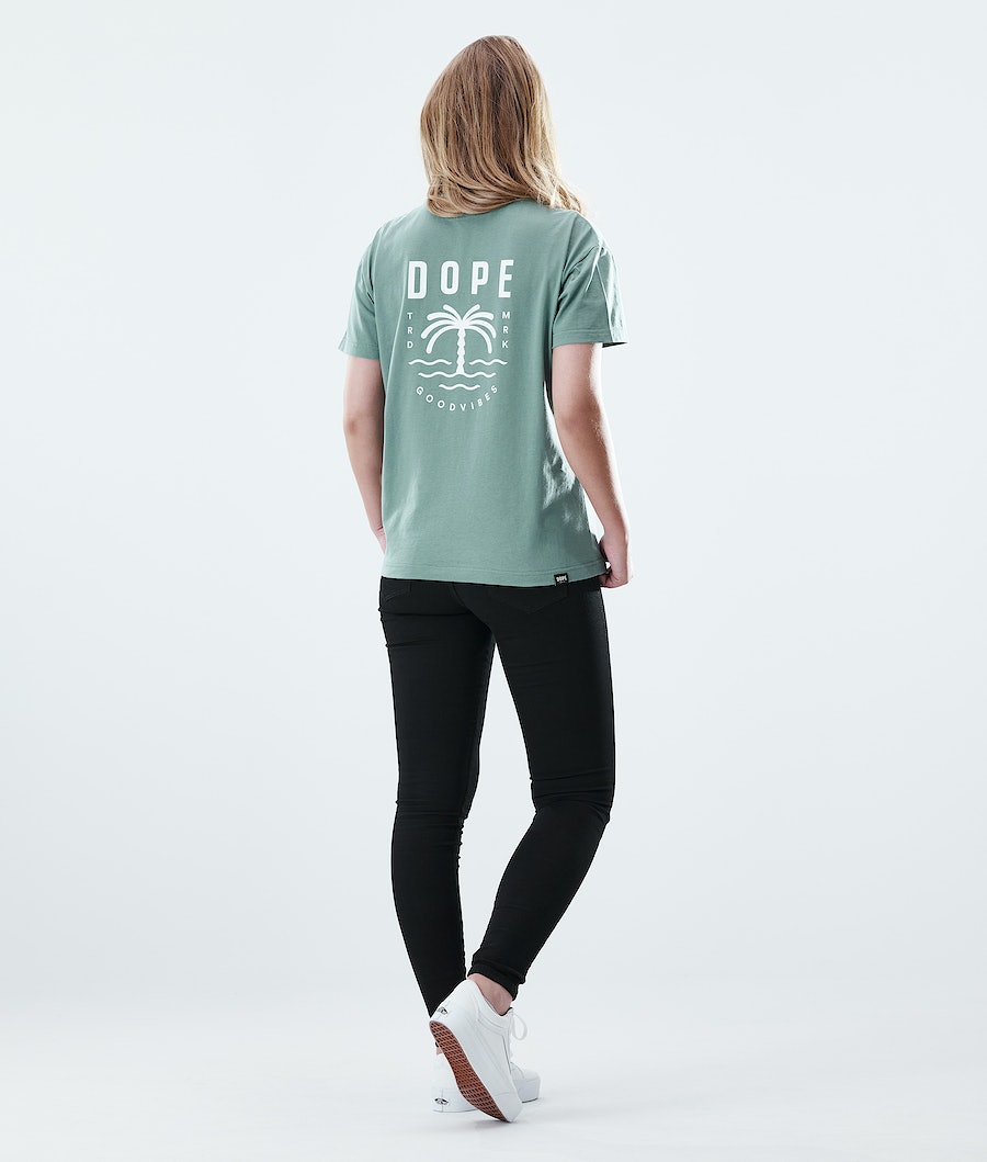Dope Regular Palm T-Shirts Damen Grün | SD7198523