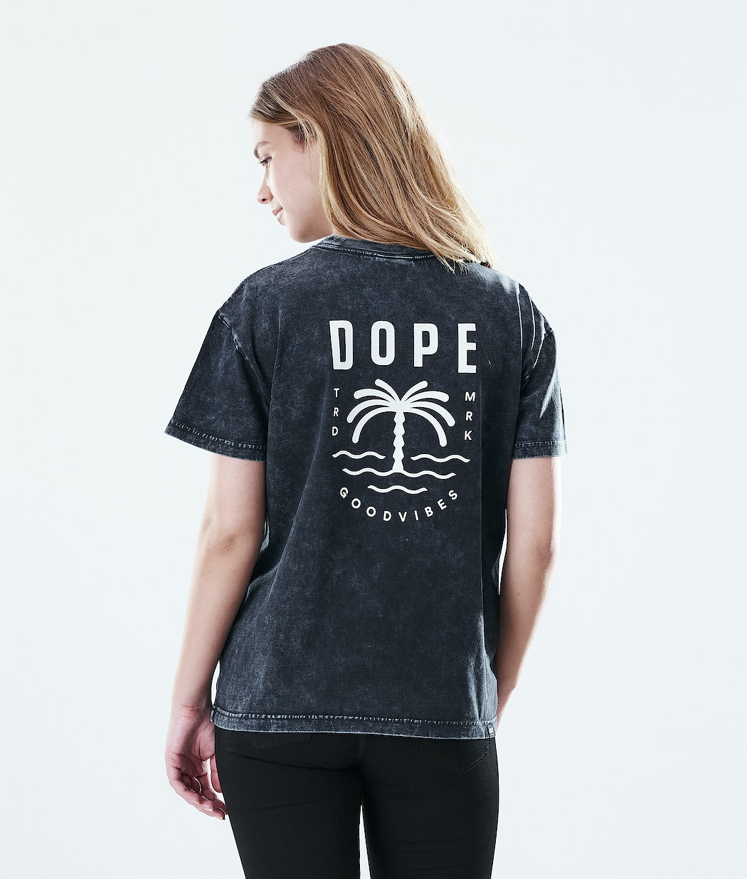 Dope Regular Palm T-Shirts Damen Schwarz | NG8135792