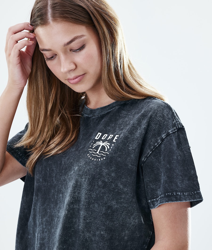 Dope Regular Palm T-Shirts Damen Schwarz | NG8135792
