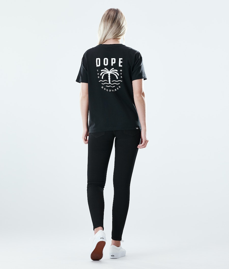 Dope Regular Palm T-Shirts Damen Schwarz | XO0319862