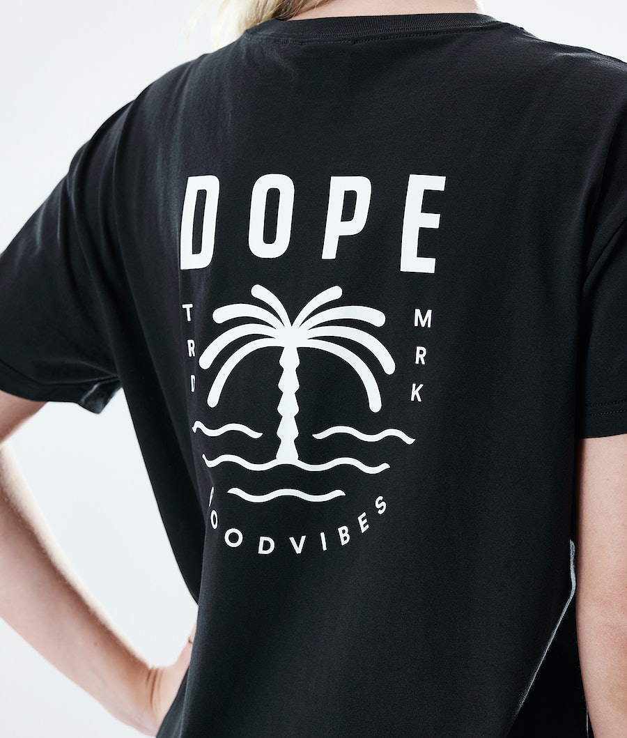 Dope Regular Palm T-Shirts Damen Schwarz | XO0319862