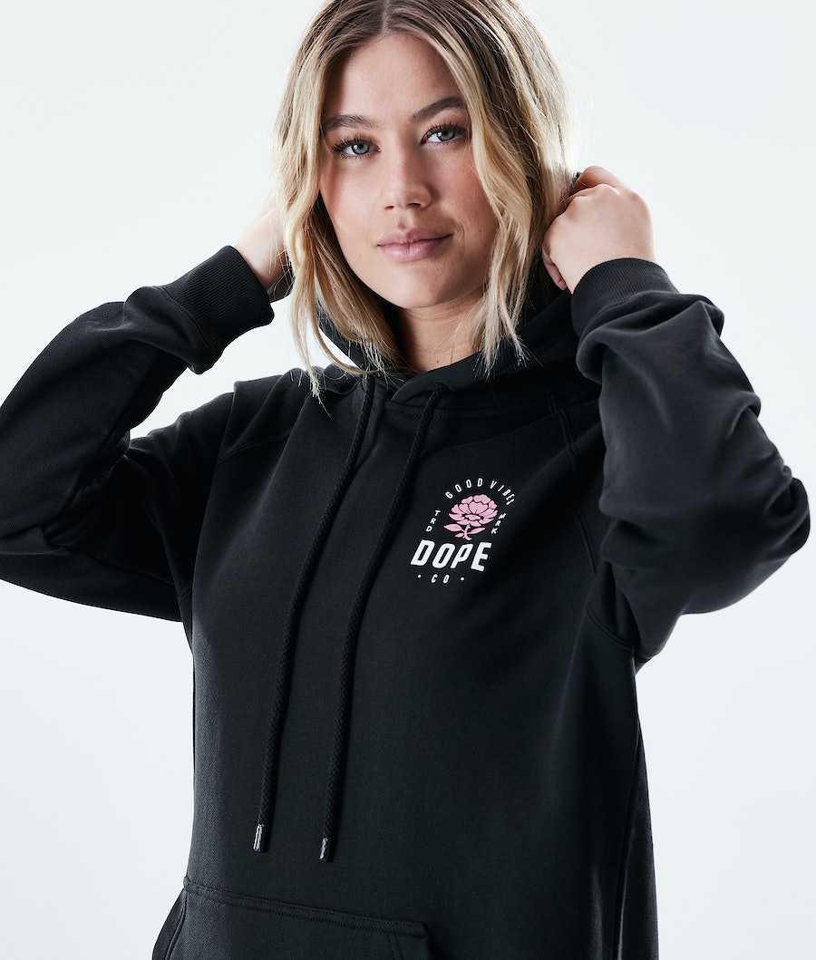 Dope Regular Rose Hoodie Damen Schwarz | JP3740215