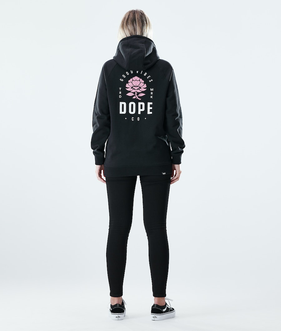 Dope Regular Rose Hoodie Damen Schwarz | JP3740215