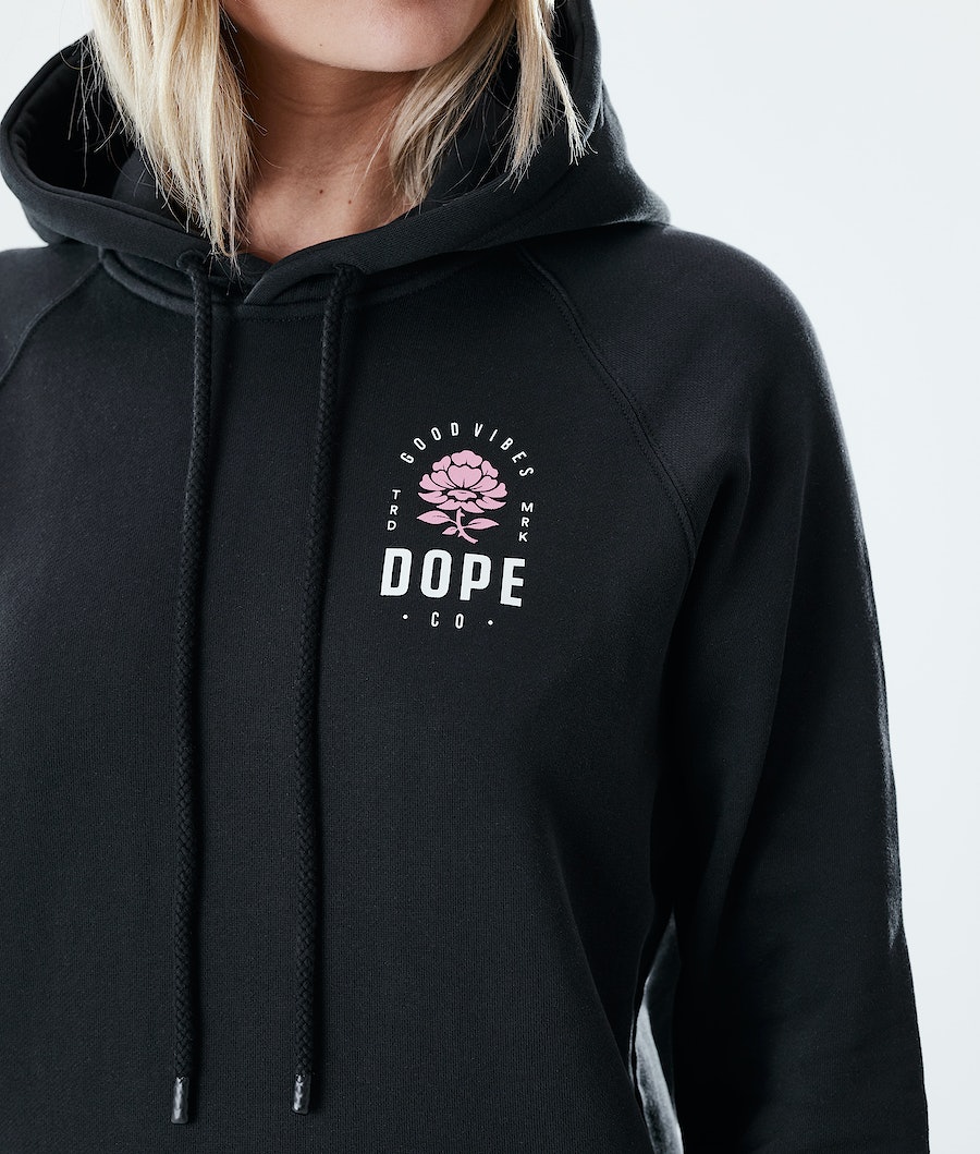 Dope Regular Rose Hoodie Damen Schwarz | JP3740215