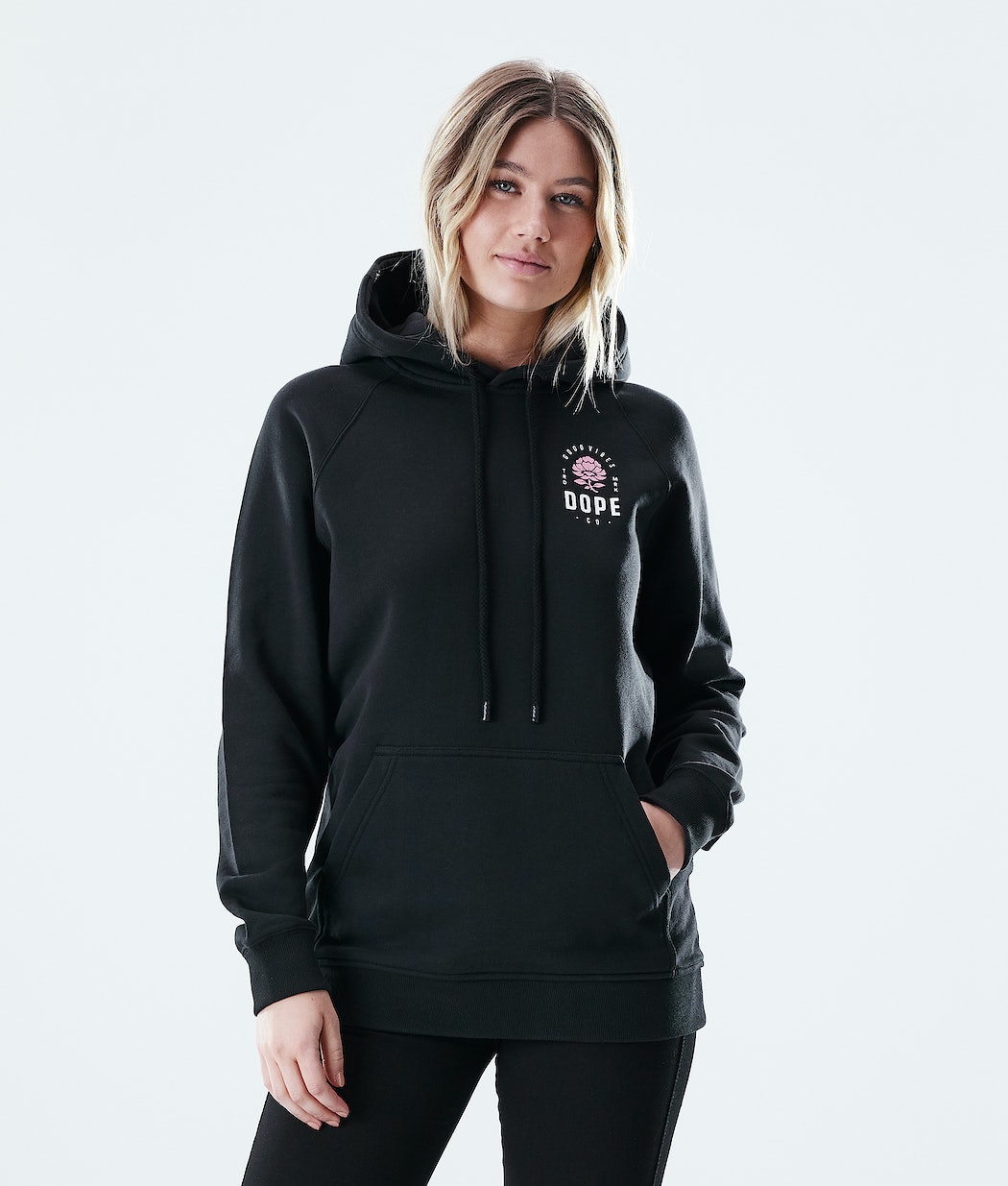 Dope Regular Rose Hoodie Damen Schwarz | JP3740215