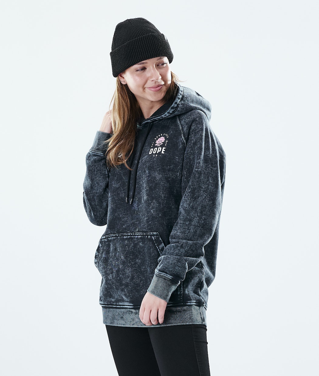 Dope Regular Rose Hoodie Damen Schwarz | TY6208451