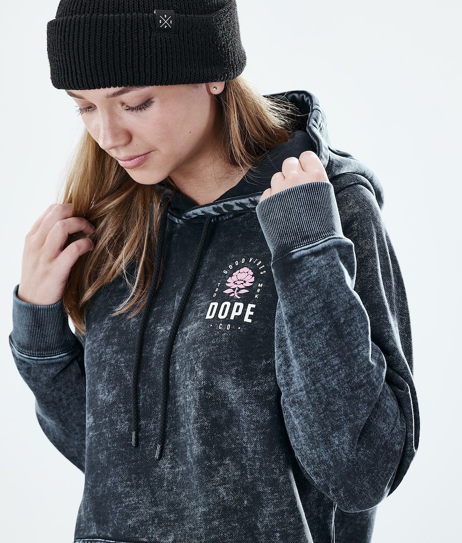 Dope Regular Rose Hoodie Damen Schwarz | TY6208451