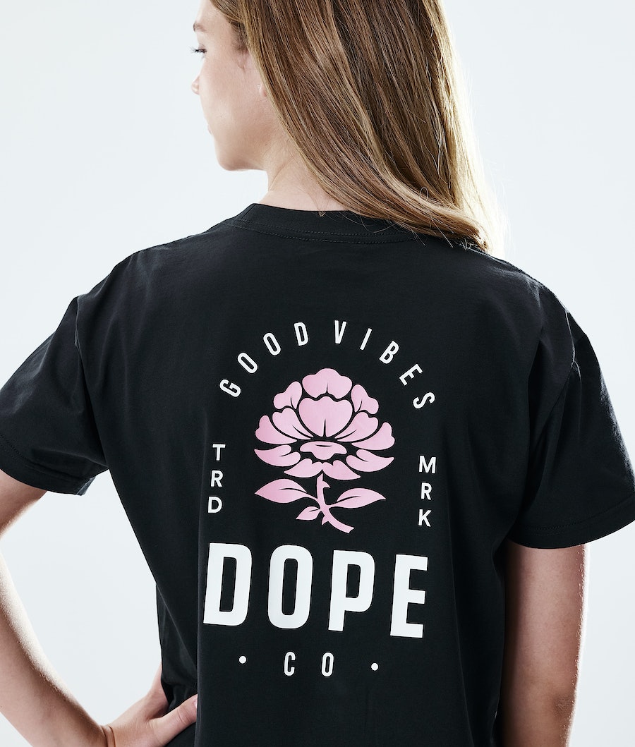 Dope Regular Rose T-Shirts Damen Schwarz | WJ1905842