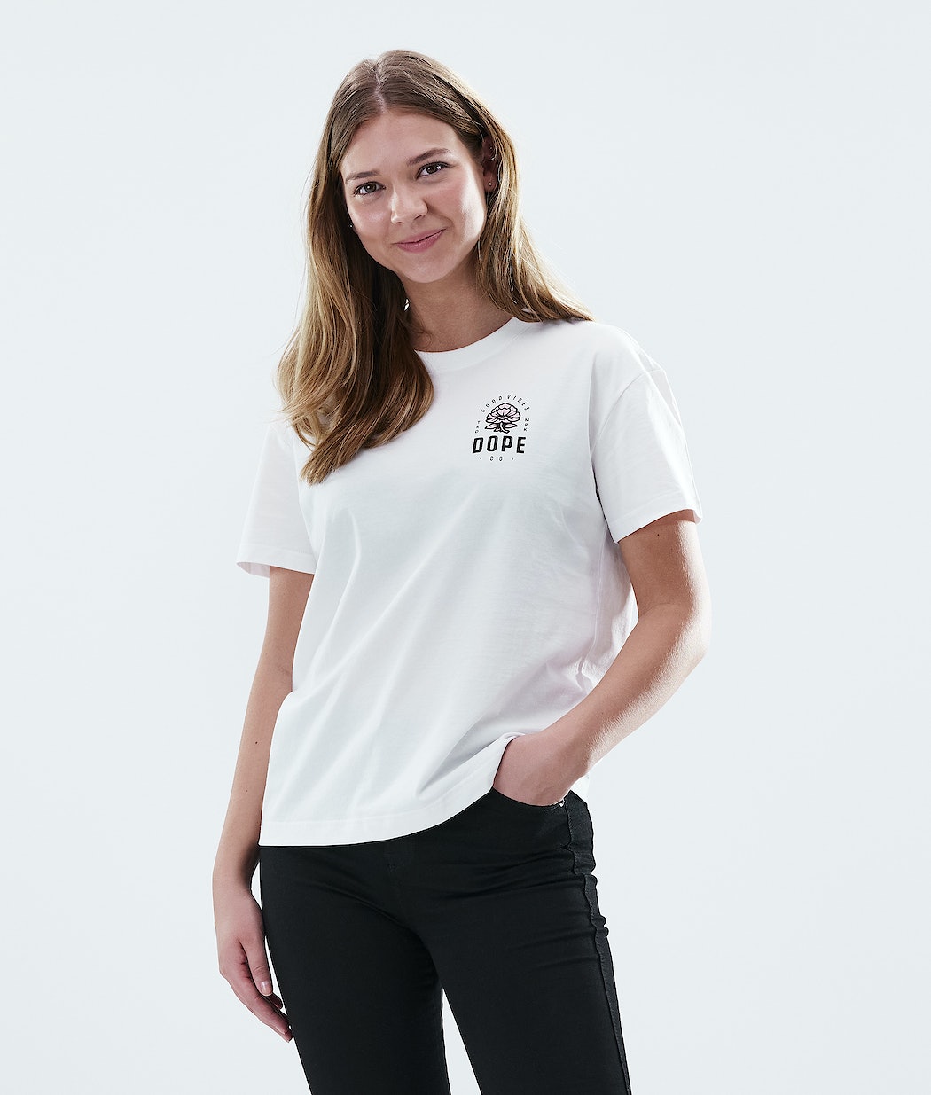 Dope Regular Rose T-Shirts Damen Weiß | RZ5318207